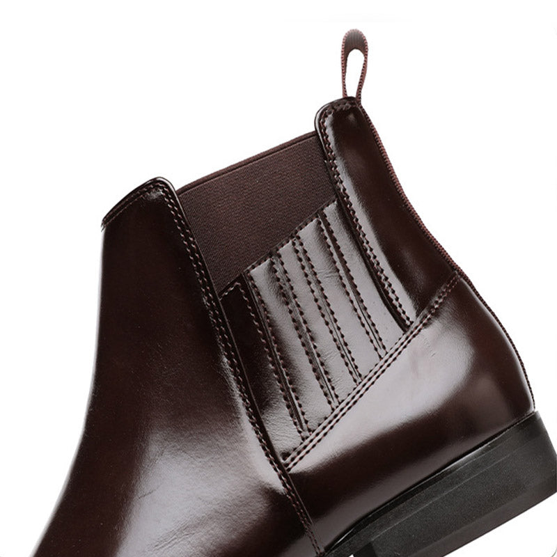 Svarta blanka chelsea boots för herr