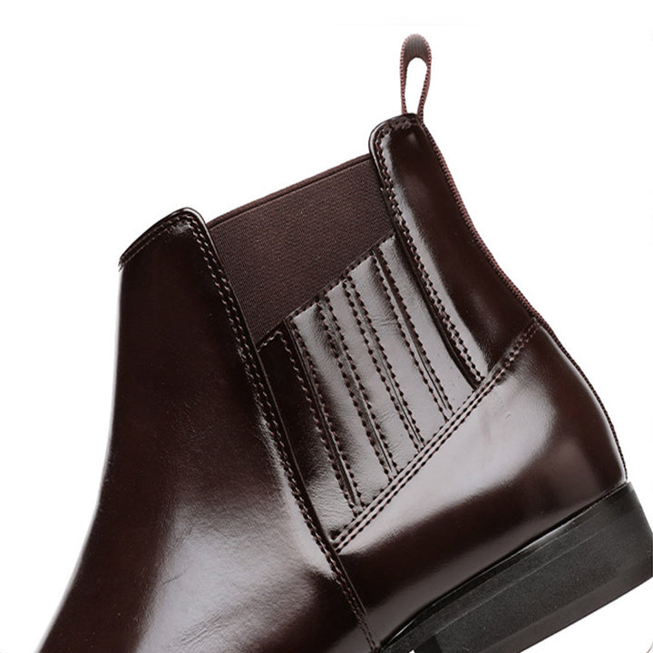 Svarta blanka chelsea boots för herr