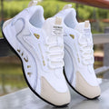 Vita chunky sneakers för herr med svarta detaljer