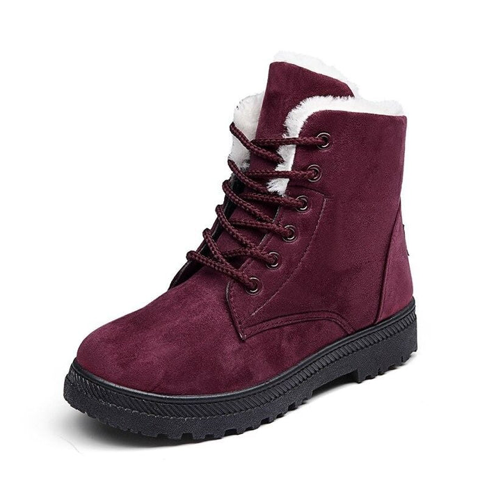 Dam Varmfodrade Boots med Snörning och Fotvalvsstöd