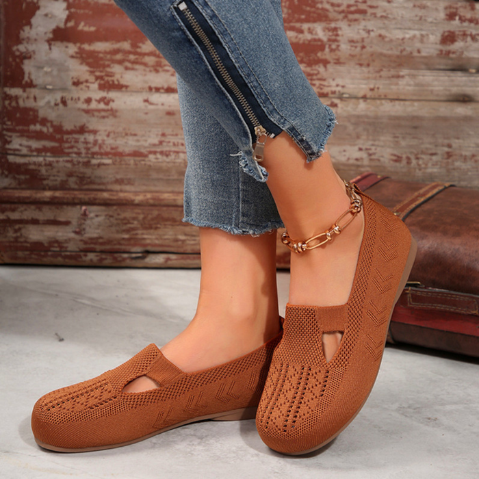 Dam Slip-On Loafers med Rundad Tå och Mjuk Innersula