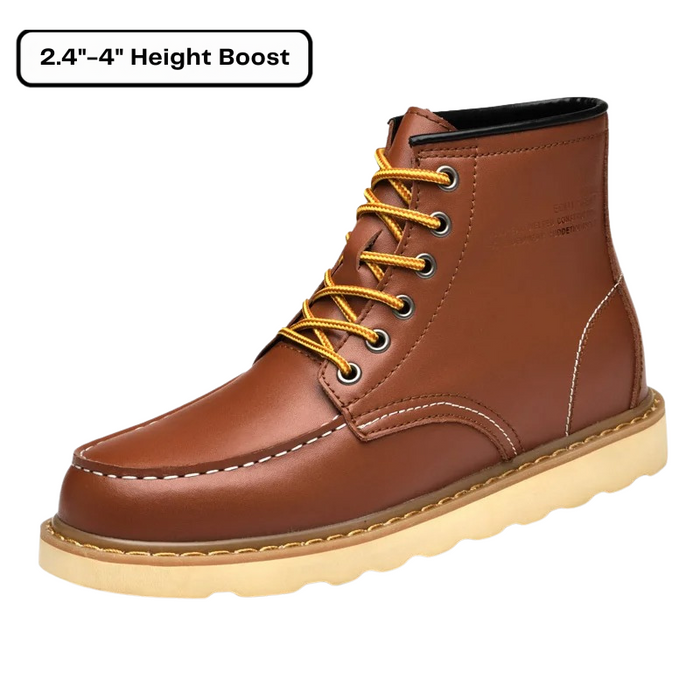Herr Work Boots med Höjdinlägg och Mockatådesign