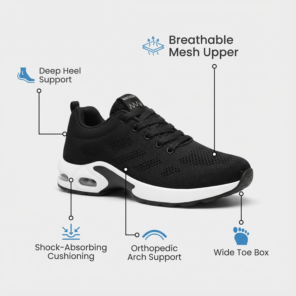 Orthora Pro – 12-timmars bekväma skor för lindring av häl- och plantarfasciit (Unisex) (Köp en, få en gratis)