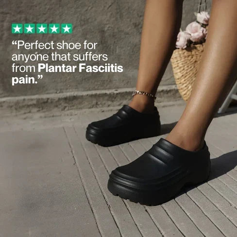 NursePro 12-timmars arbetsskor – Inbyggt fotvalvsstöd för plantar fasciit, bred tåbox, halkfria