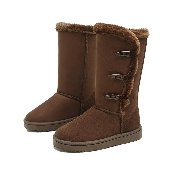 Dam Vinterboots Ortopediska med Päls och Hornspänne