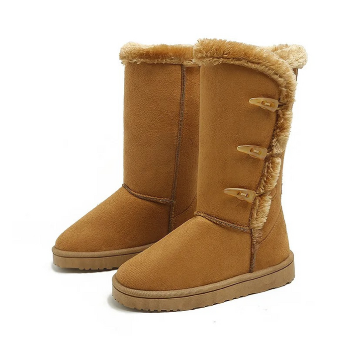 Dam Vinterboots Ortopediska med Päls och Hornspänne