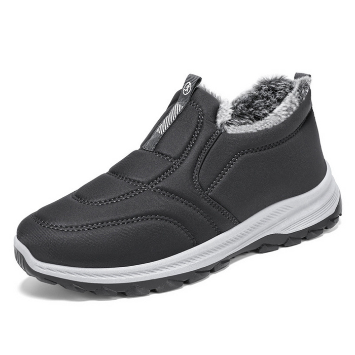 Herr Slip-On Ankelstövlar med Fuskpäls och Halkskydd
