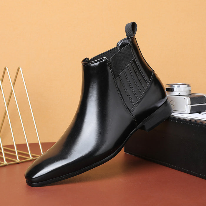 Melker | Chelsea boots herr med spetsig tå och blank finish