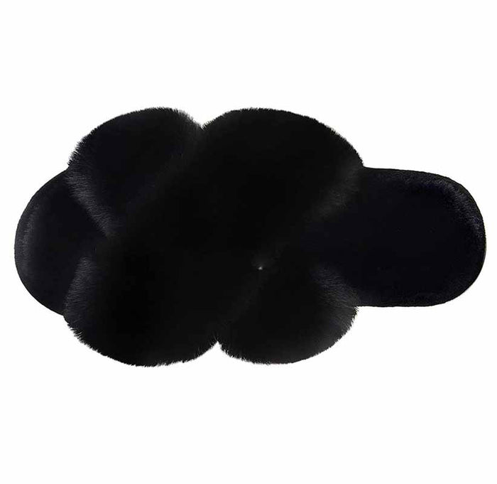 Ebba | Fluffiga tofflor dam med korsade band