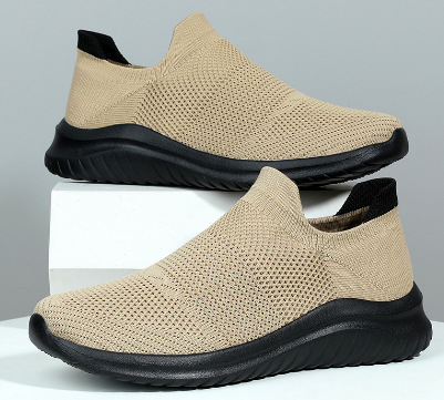 Slip-On Sneakers med Stickad Ovandel och LättSula