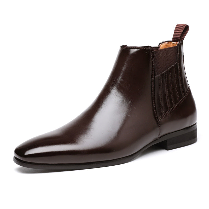 Svarta blanka chelsea boots för herr