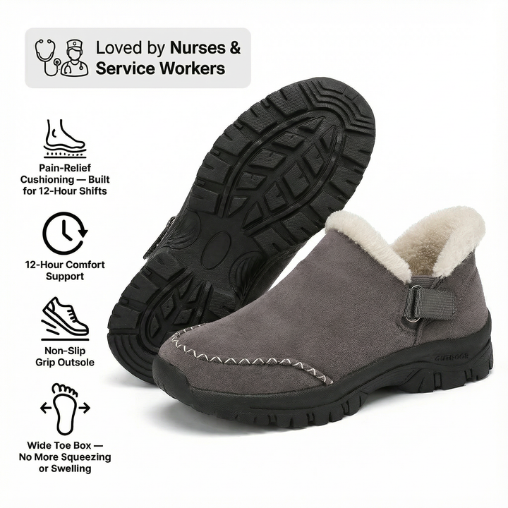 NursePro 12-timmarsskor — Lindring för plantar fasciit &amp; hälproblem vid ryggsmärta, hallux valgus &amp; breda fötter
