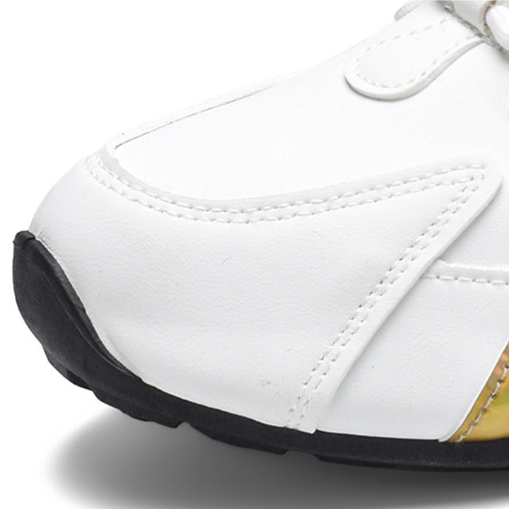 Vita chunky sneakers för herr med svarta detaljer