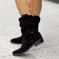 Bruna halvhöga westernboots i mockalook
