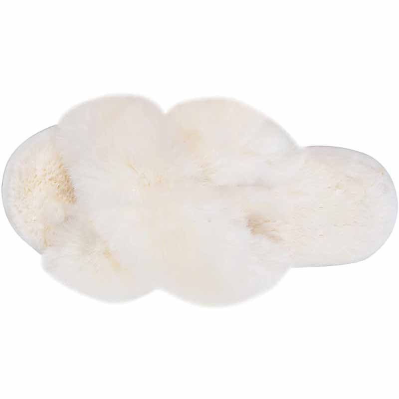 Fluffiga tofflor i fuskpäls med korsade band