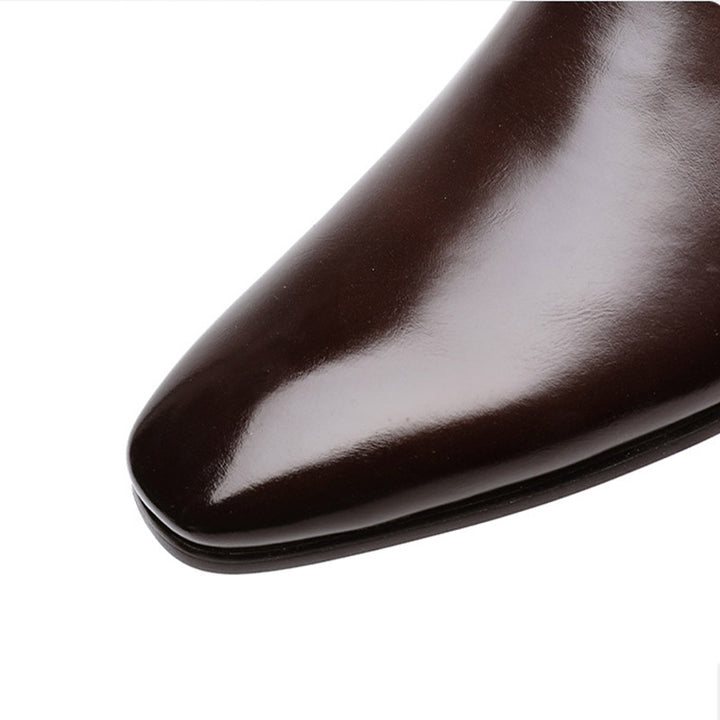 Svarta blanka chelsea boots för herr