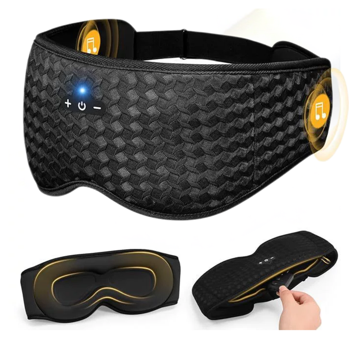Sovmask med 3D-formade Ögonkupor och Bluetooth-ljud