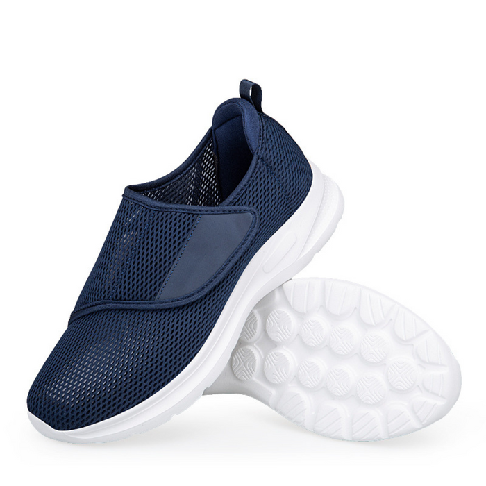 Dam Ortopediska Mesh Sneakers med Kardborreband och Hälstöd