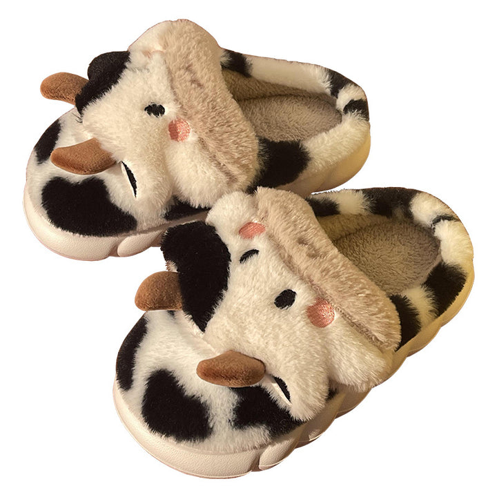Fluffiga tofflor med söt ko-design