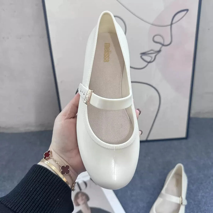 Dam Ballerinaskor med Rosett och Glittrig Finish