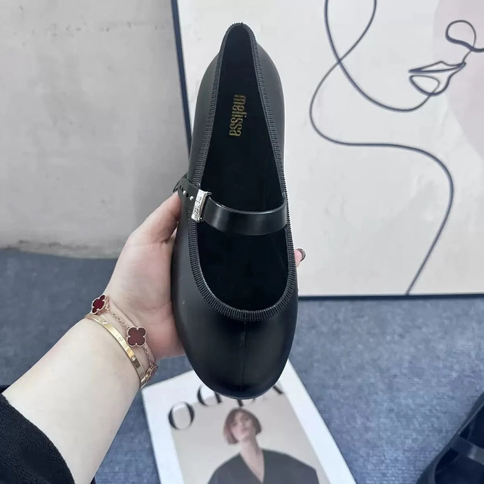 Dam Ballerinaskor med Rosett och Glittrig Finish