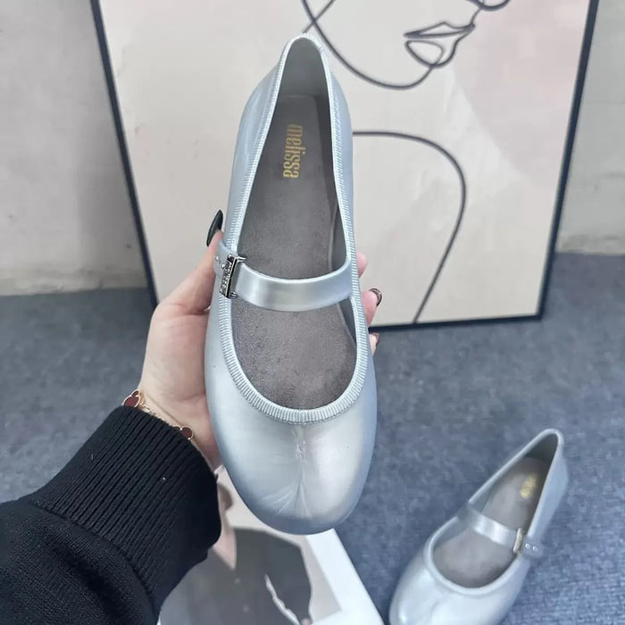Dam Ballerinaskor med Rosett och Glittrig Finish